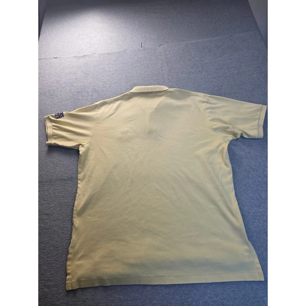 Polo Ralph Lauren Mens Yellow Golf‎ Crest CBS Sports Polo Shirt Large Cotton